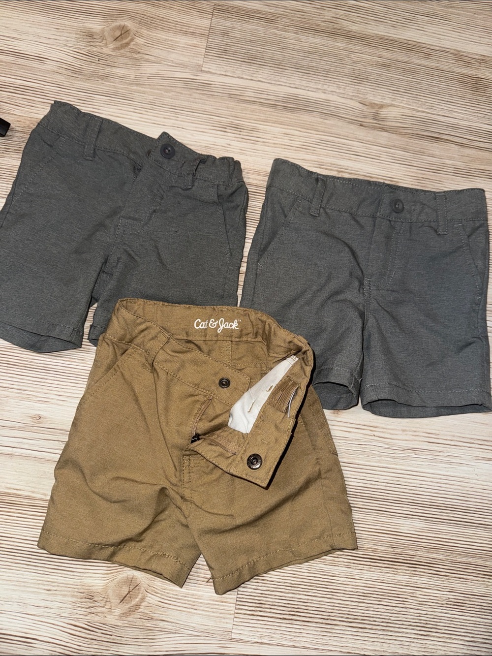 Cat & Jack Gray and Brown Boys' Shorts Trio